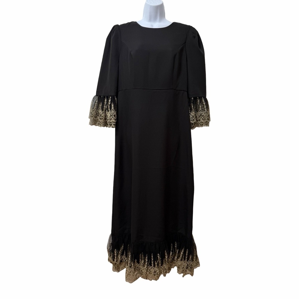 Tuckernuck Pomander Place Lillith Maxi Dress Size L Black Special Occasion Event